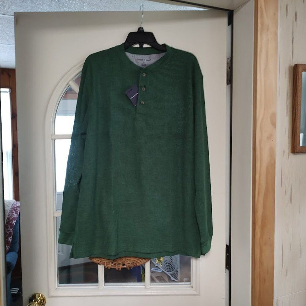 New Preswick & Moore Dark Moss Thermal Henley Size Men's L